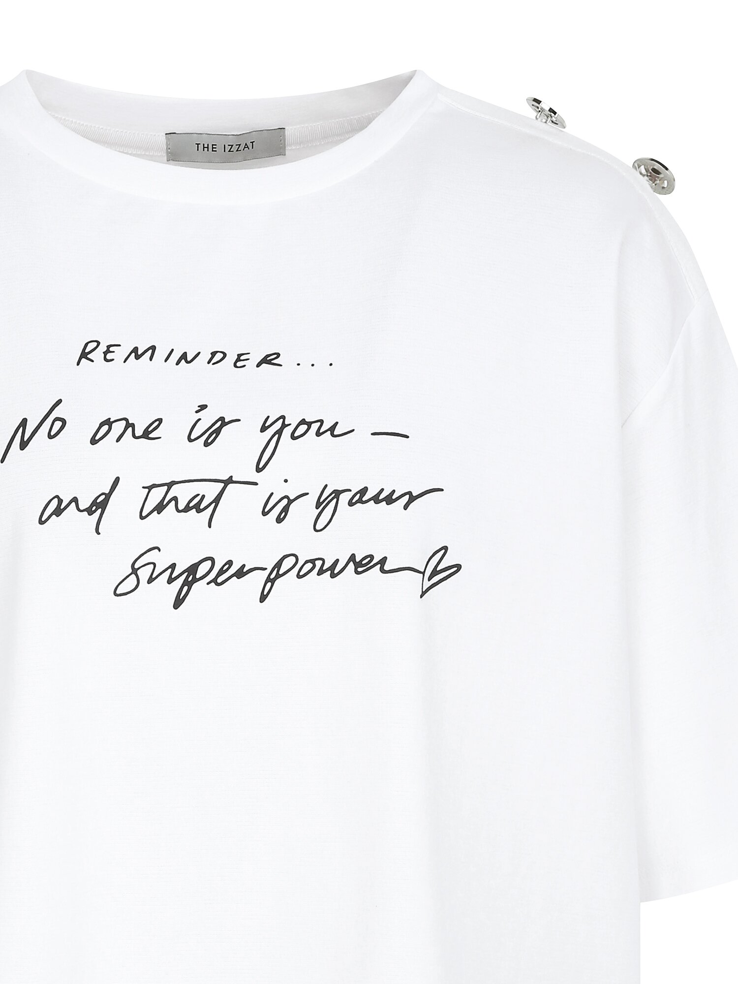 루즈핏 코튼 숄더 버튼 티셔츠 (IVORY)