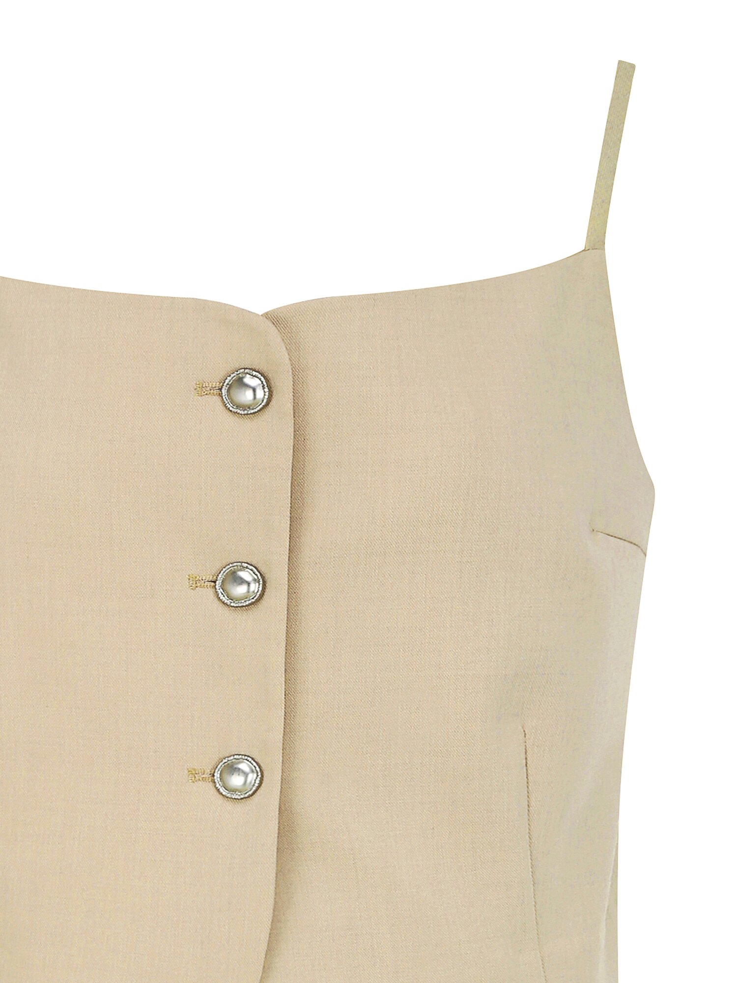 뷔스티에 탑 + 벨티드 A라인 스커트 세트 (BEIGE)