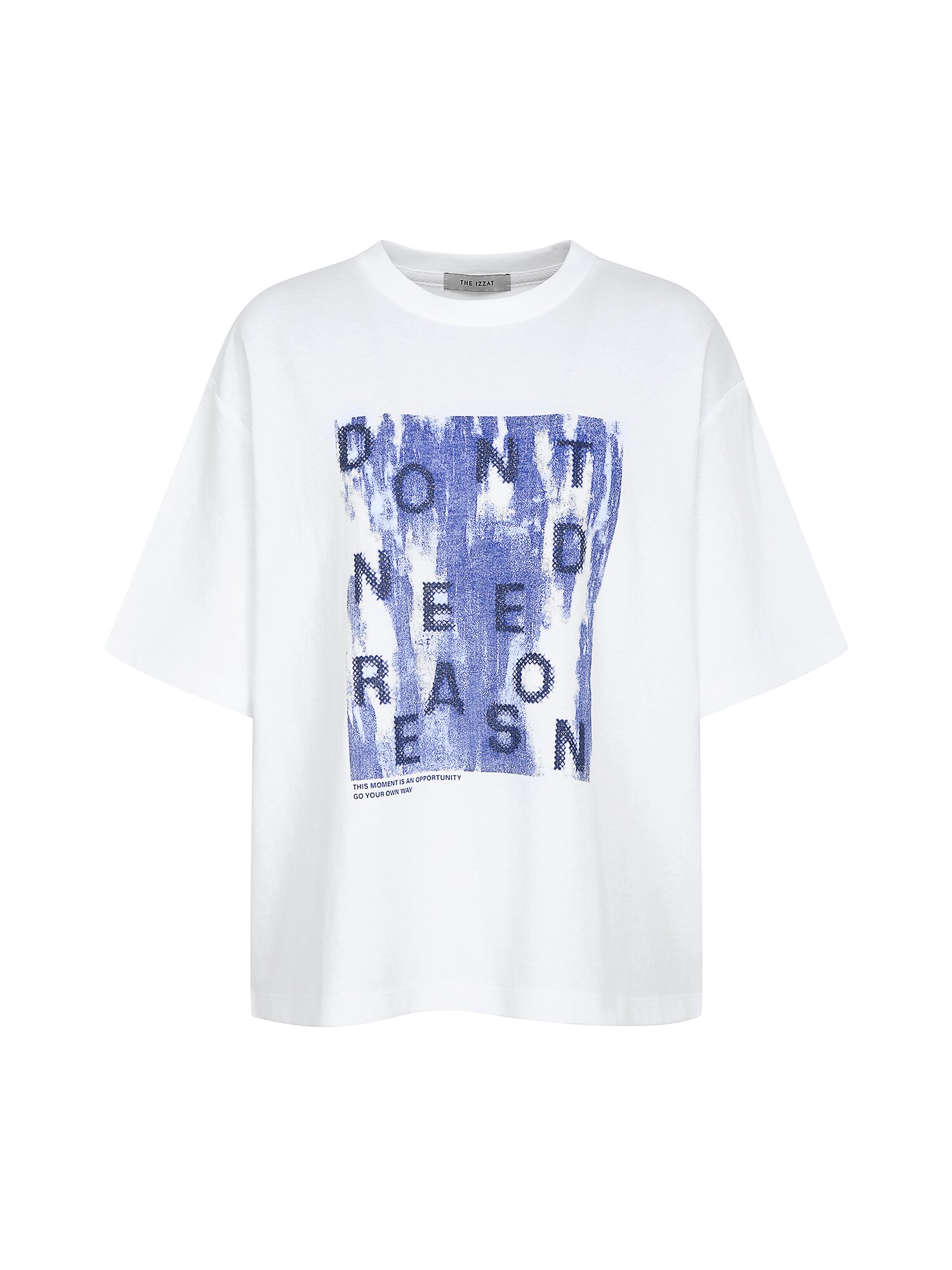 오버핏 코튼 프린트 티셔츠 (BLUE)