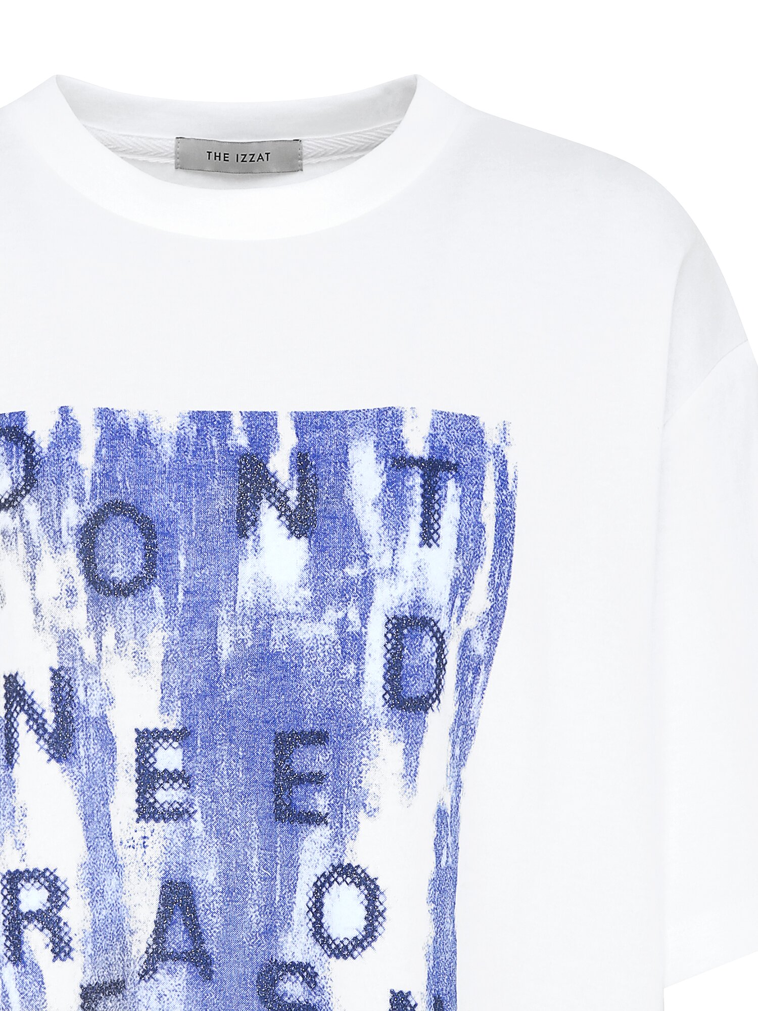 오버핏 코튼 프린트 티셔츠 (BLUE)