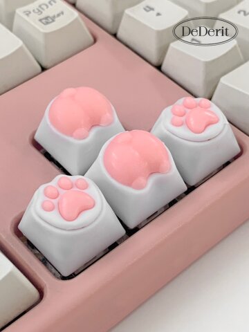 데데리트 귀여운 고양이 젤리 말랑 발바닥 키보드 키캡 꾸미기 실리콘 키캡 키꾸