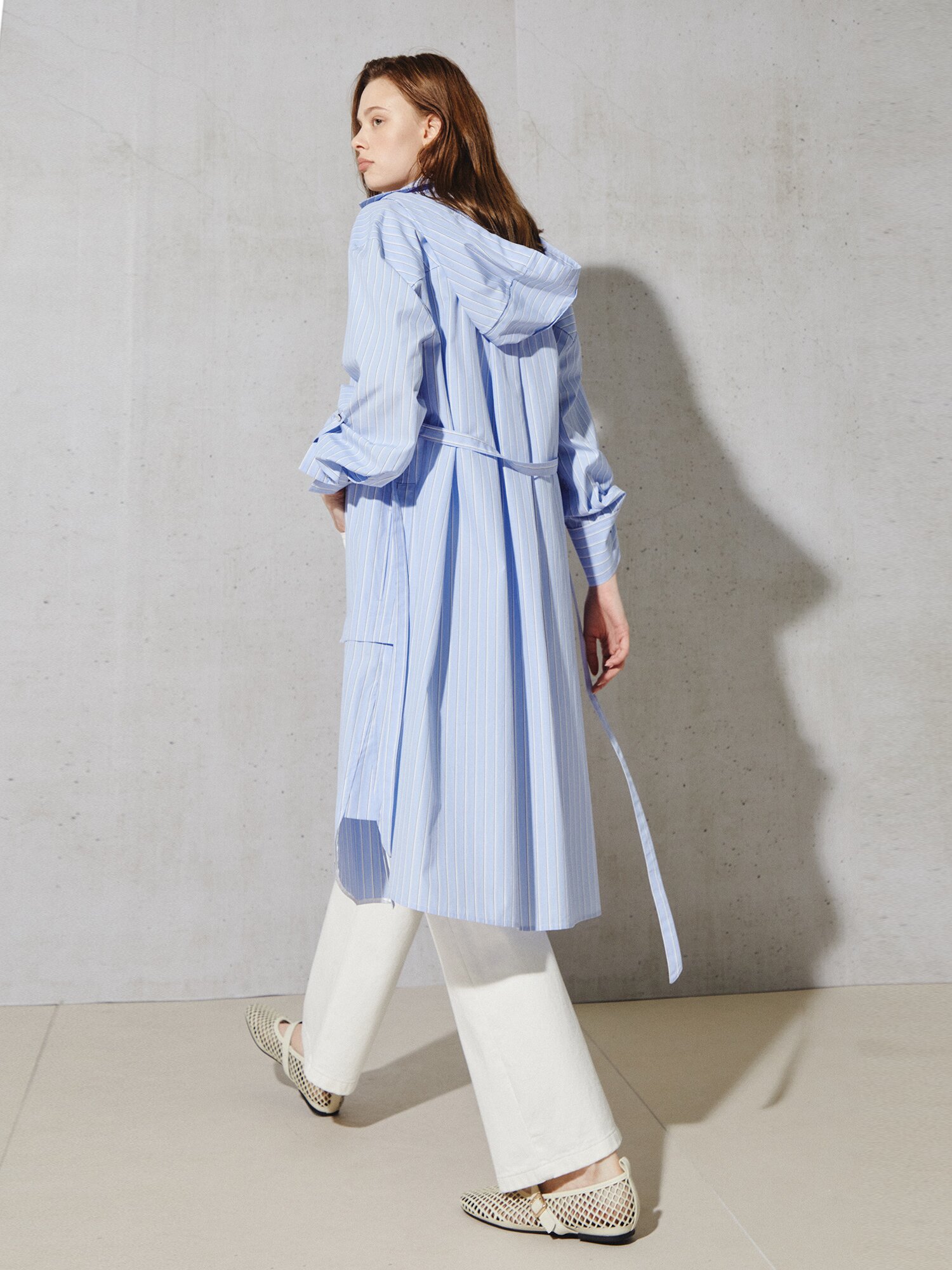 소프트 스트라이프 롱 블라우스 (STRIPE BLUE)