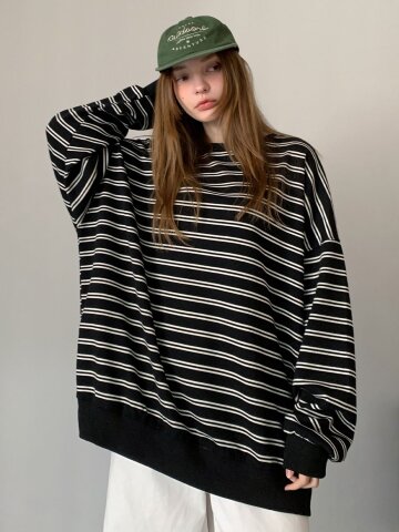 더블 스트라이프 라운드 티셔츠 (3colors)