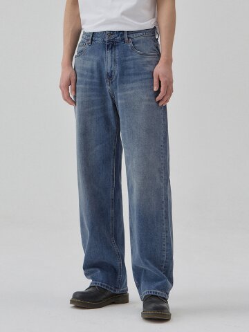 DENIM RELAXED STRIGHT PANTS MEDIUM BLUE C6