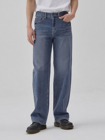 DENIM CLASSIC STRAIGHT PANTS M BLUE C6