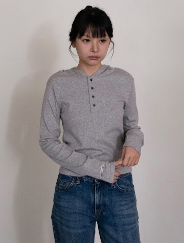 바켄 데일리 무지 헨리넥 후드티 BK4304 (3COLOR)