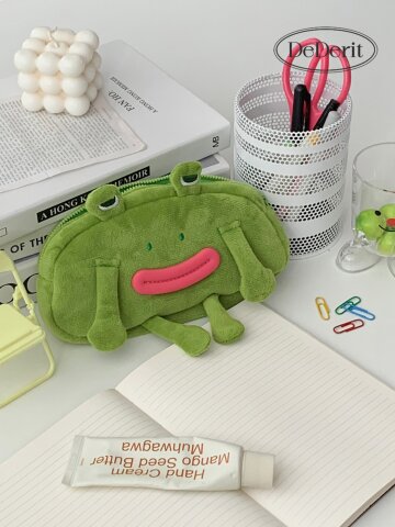 데데리트 귀여운 멍때리는 개구리 인형 문구 필통 펜케이스 파우치 친구 조카 입학 새학기 생일 선물