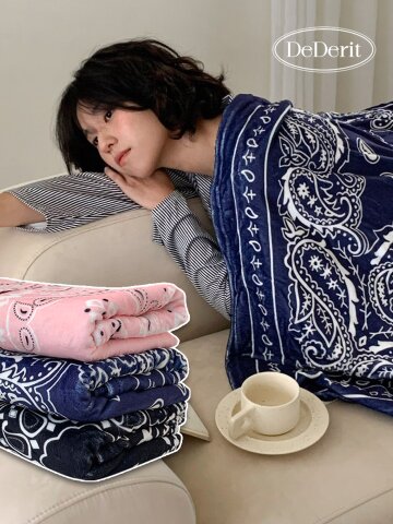 데데리트 페이즐리 플란넬 극세사 담요 블랭킷 겨울 이불 무릎담요 차량 캠핑 사무실 학교 휴대용 선물