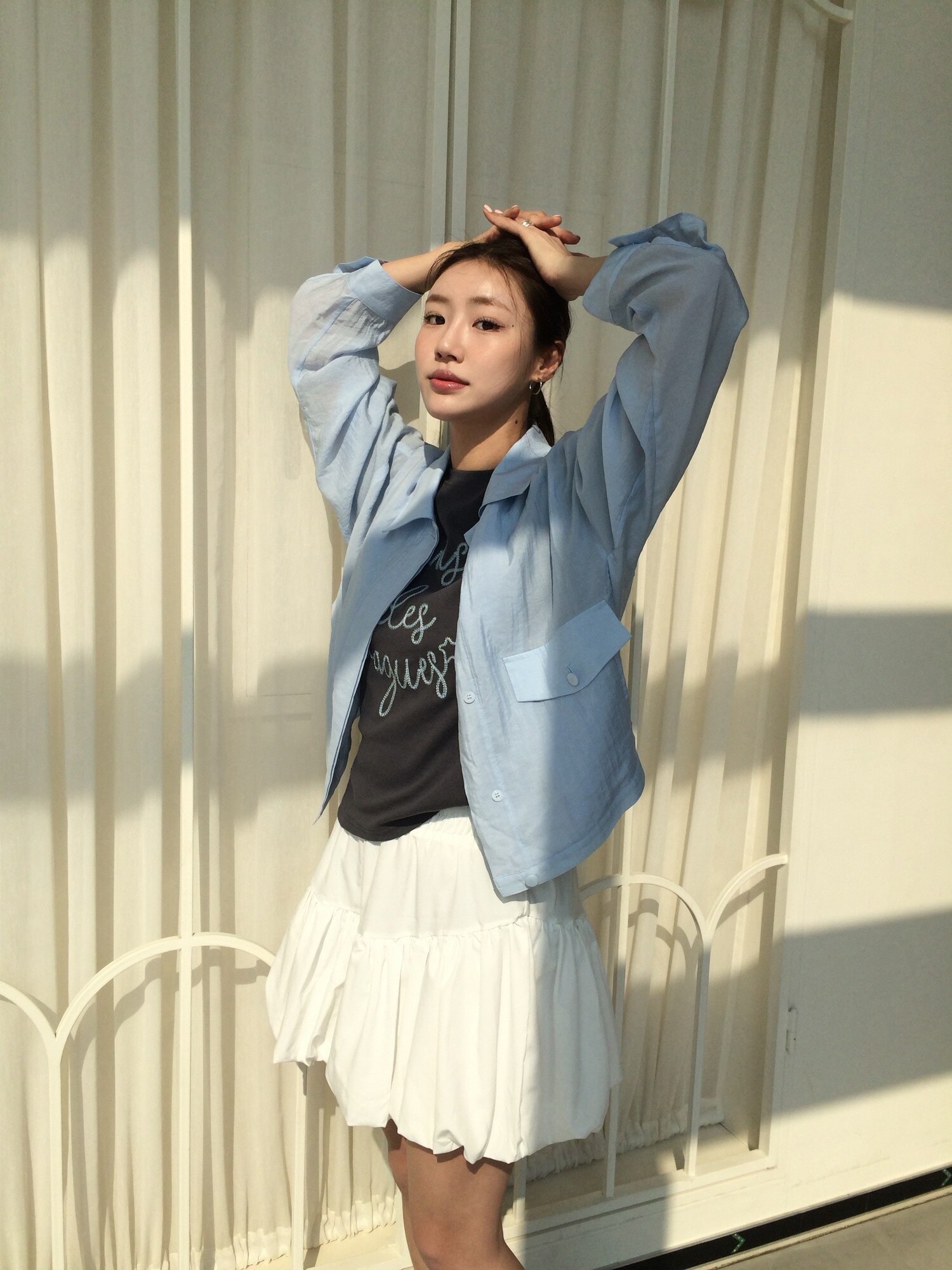 크링클 칼라넥 점퍼 (SKY BLUE)