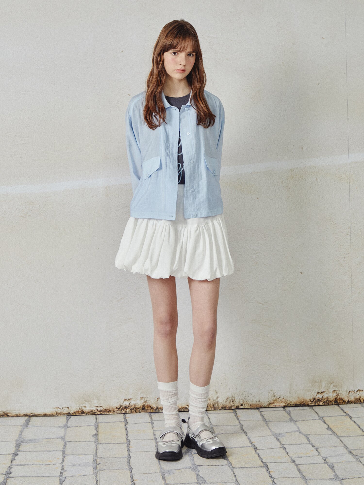 크링클 칼라넥 점퍼 (SKY BLUE)