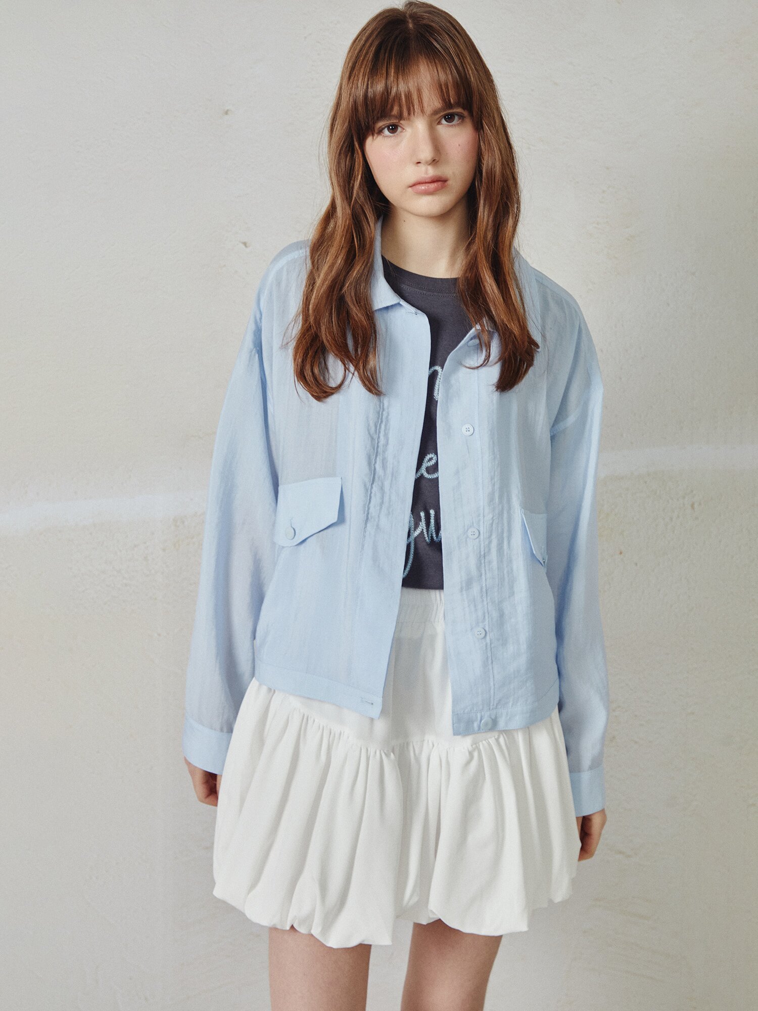 크링클 칼라넥 점퍼 (SKY BLUE)