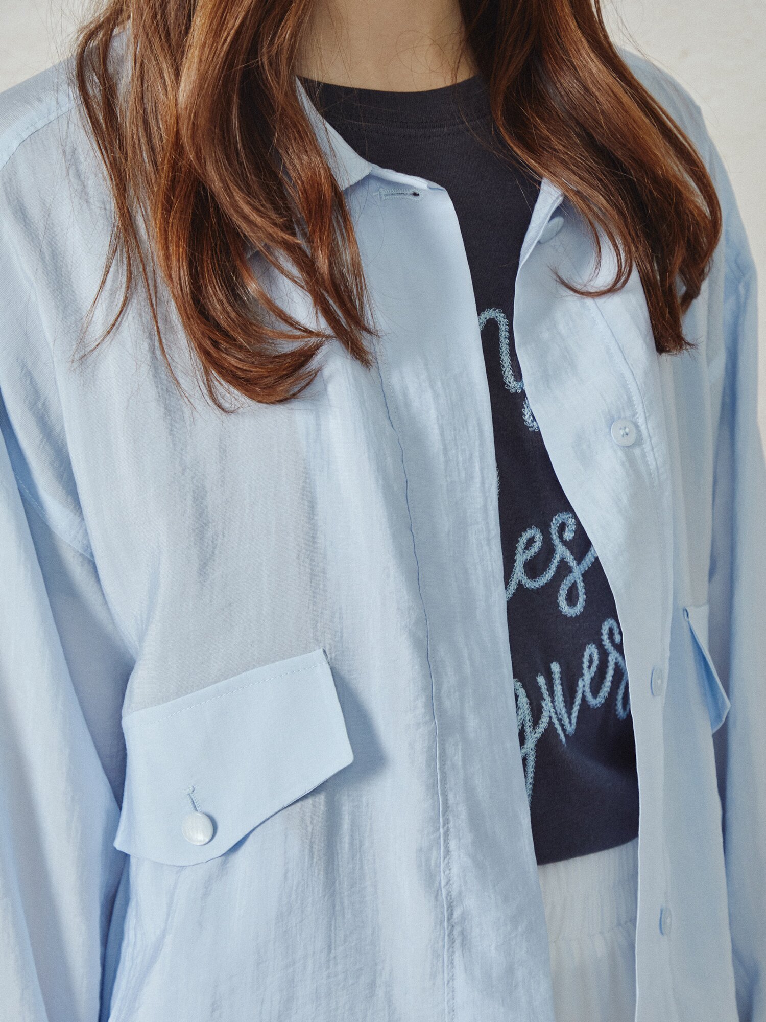 크링클 칼라넥 점퍼 (SKY BLUE)