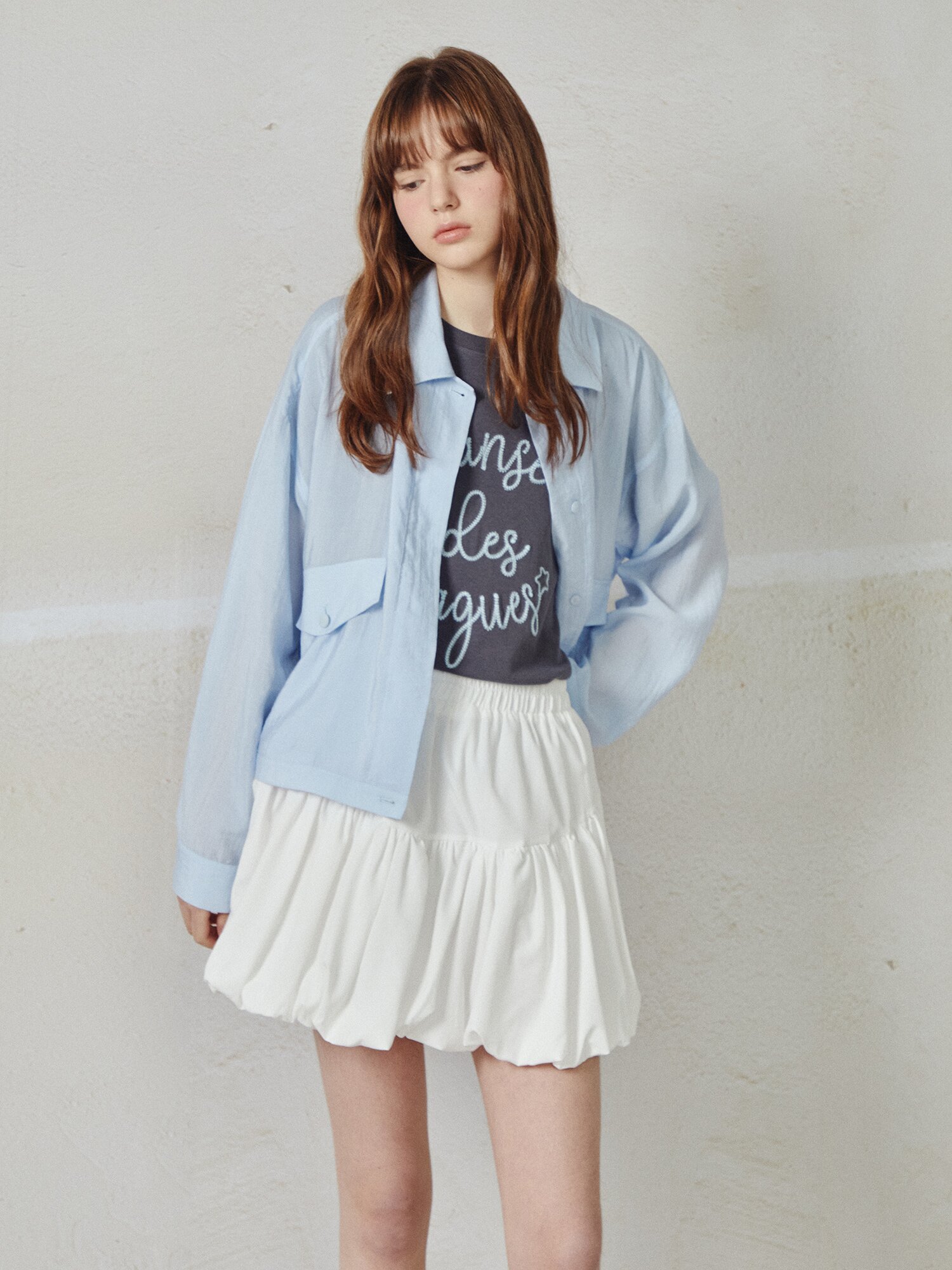 크링클 칼라넥 점퍼 (SKY BLUE)