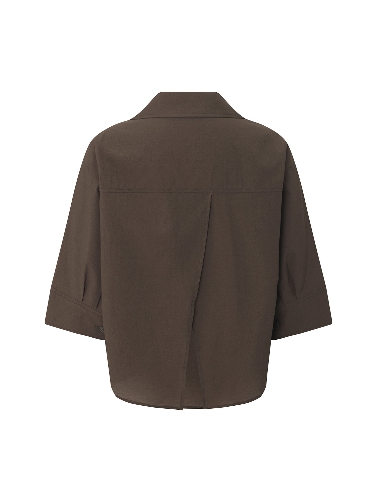 오픈 칼라 셔츠 블라우스 (DARK BROWN)