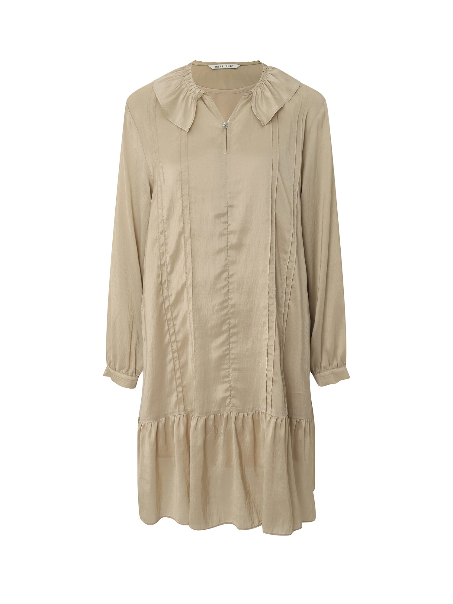 핀 턱 벨티드 롱 원피스 (BEIGE)