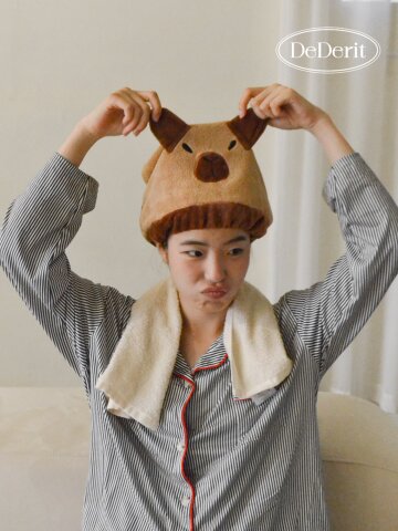 데데리트 귀여운 카피바라 샤워캡 헤어타월 타올 세안밴드 머리수건 페이스타월 친구 우정 커플 생일 선물