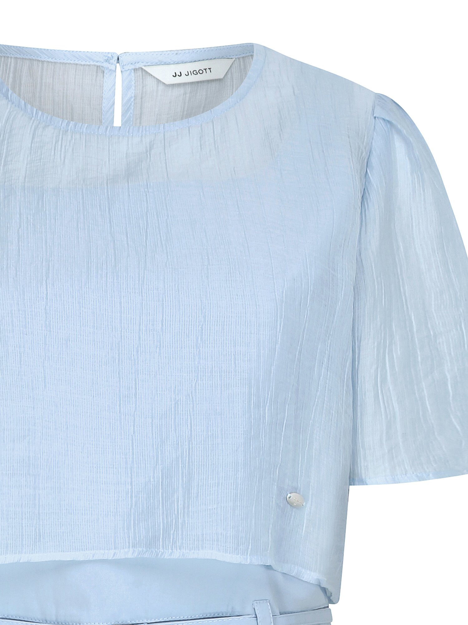 링클 블라우스 레이어드 원피스 (BLUE)