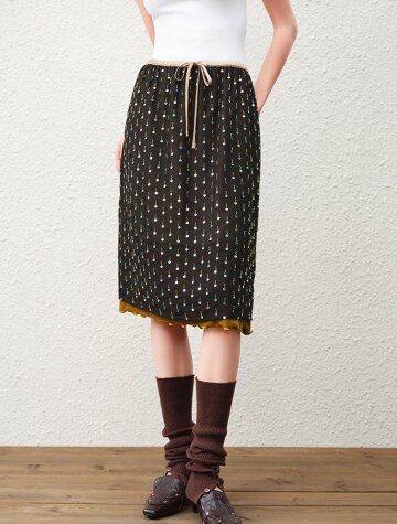 BA_Polka dot layered skirt