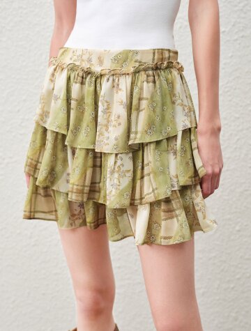 BA_Print ruffle layered skirt