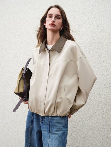 BA_Contrast collar blouson