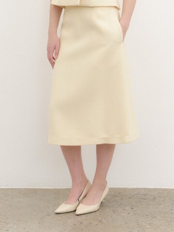 Tweed A-Line Long Skirt / Yellow(2Color)