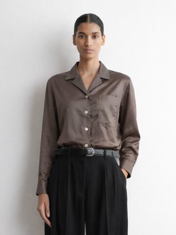 글로시 버튼업 블라우스_FVBL260101