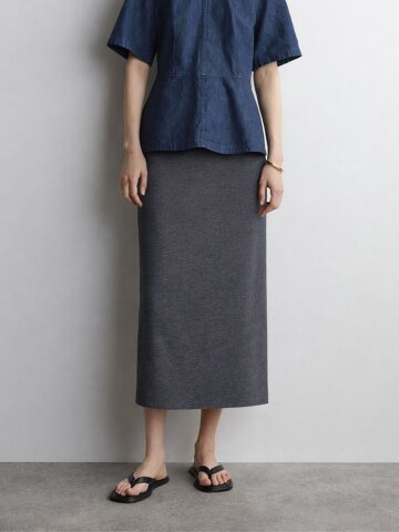 슬림 텐셀 밴딩 롱스커트_FVSK260101