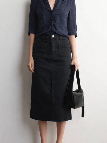 포켓 포인트 코튼100 스커트_FVSK260103