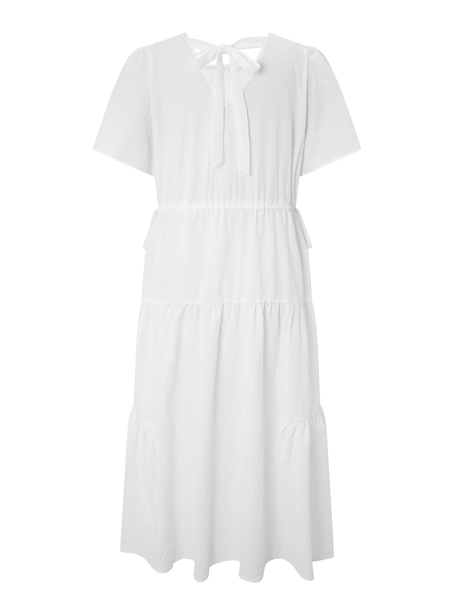 스퀘어넥 백 리본 롱 원피스 (WHITE)