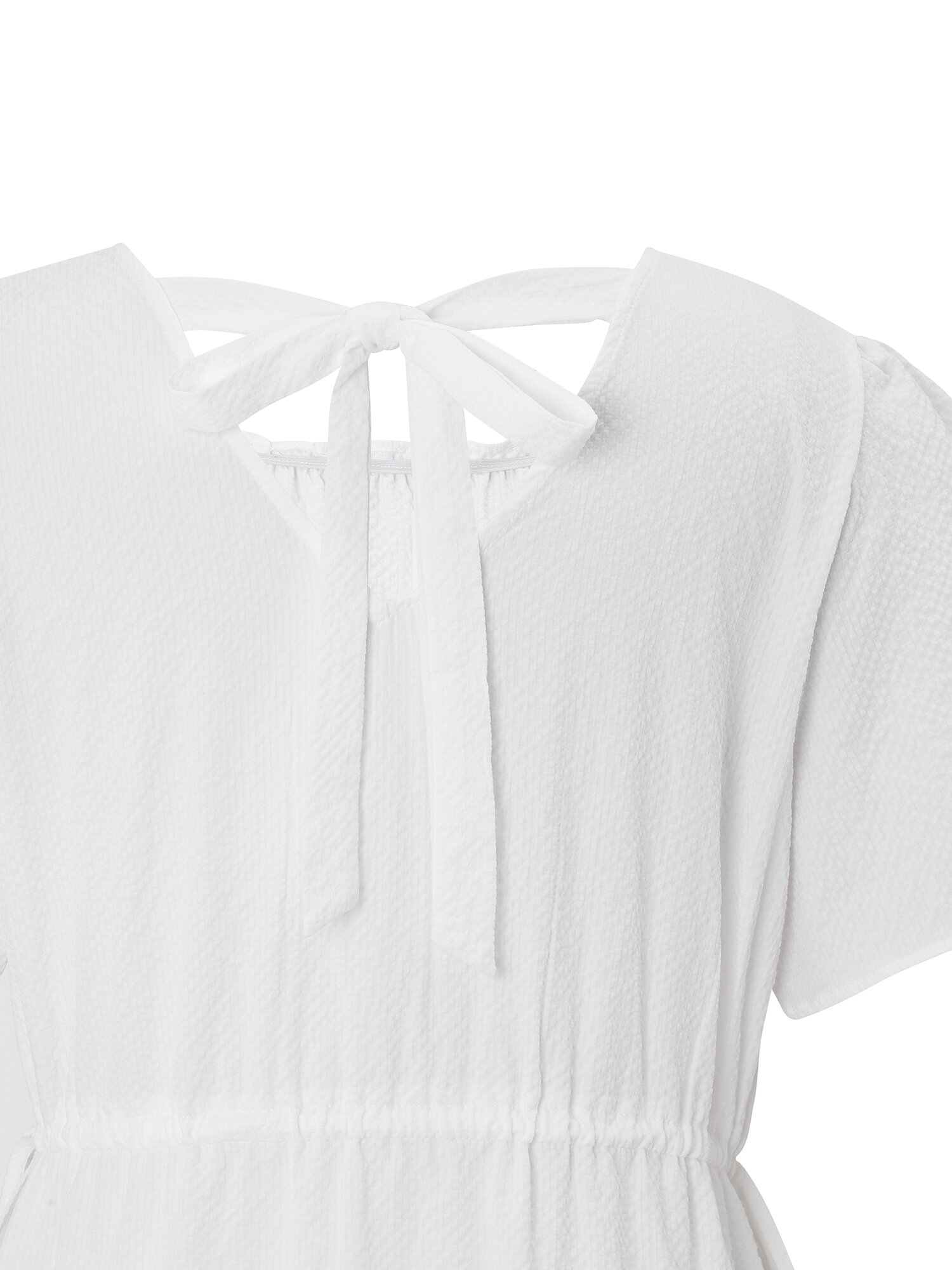 스퀘어넥 백 리본 롱 원피스 (WHITE)