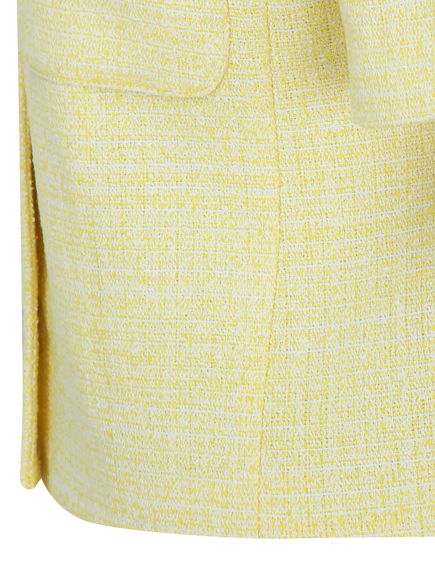 트위드 포켓 라운드넥 크롭 재킷 (YELLOW)