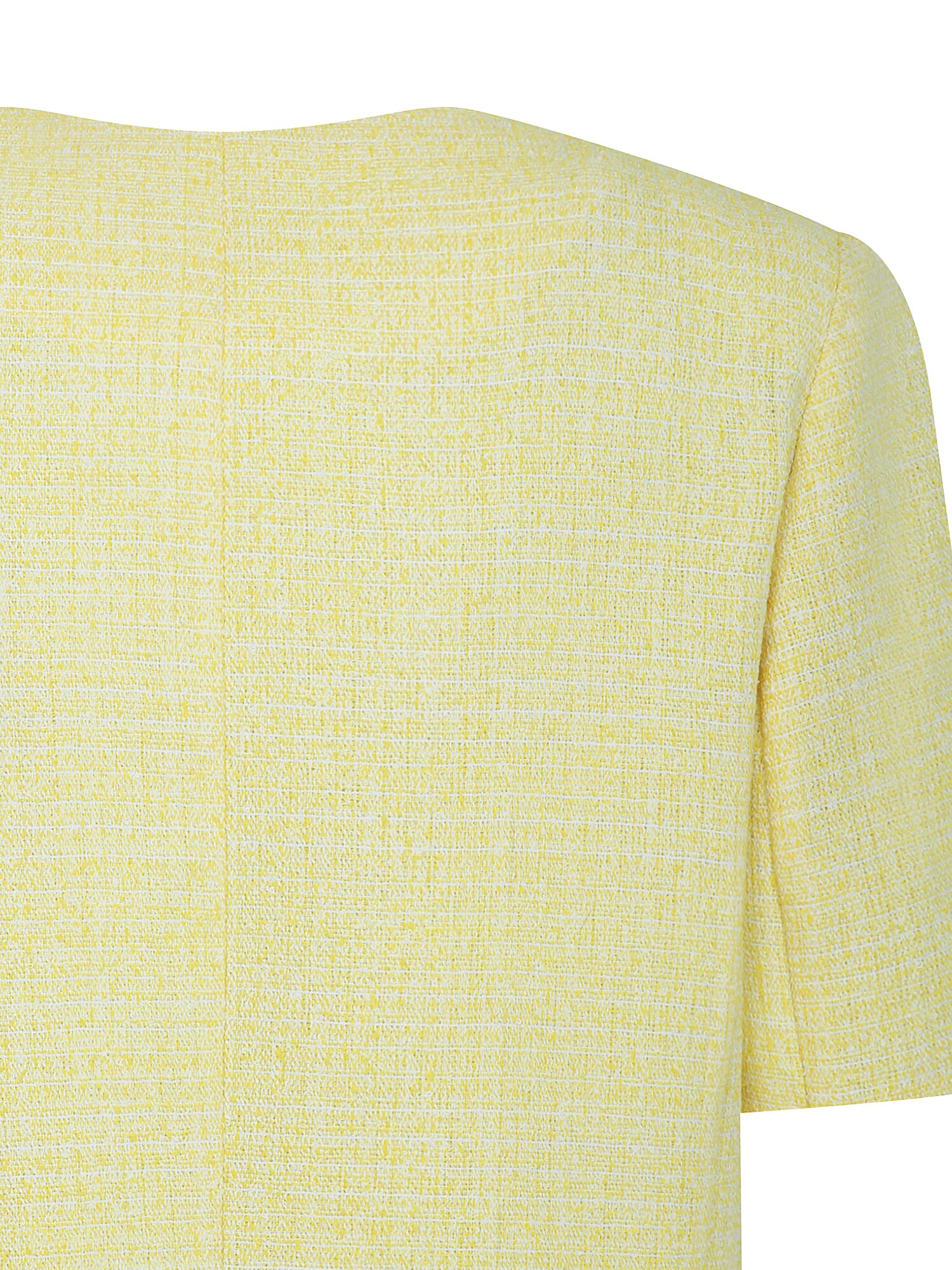 트위드 포켓 라운드넥 크롭 재킷 (YELLOW)