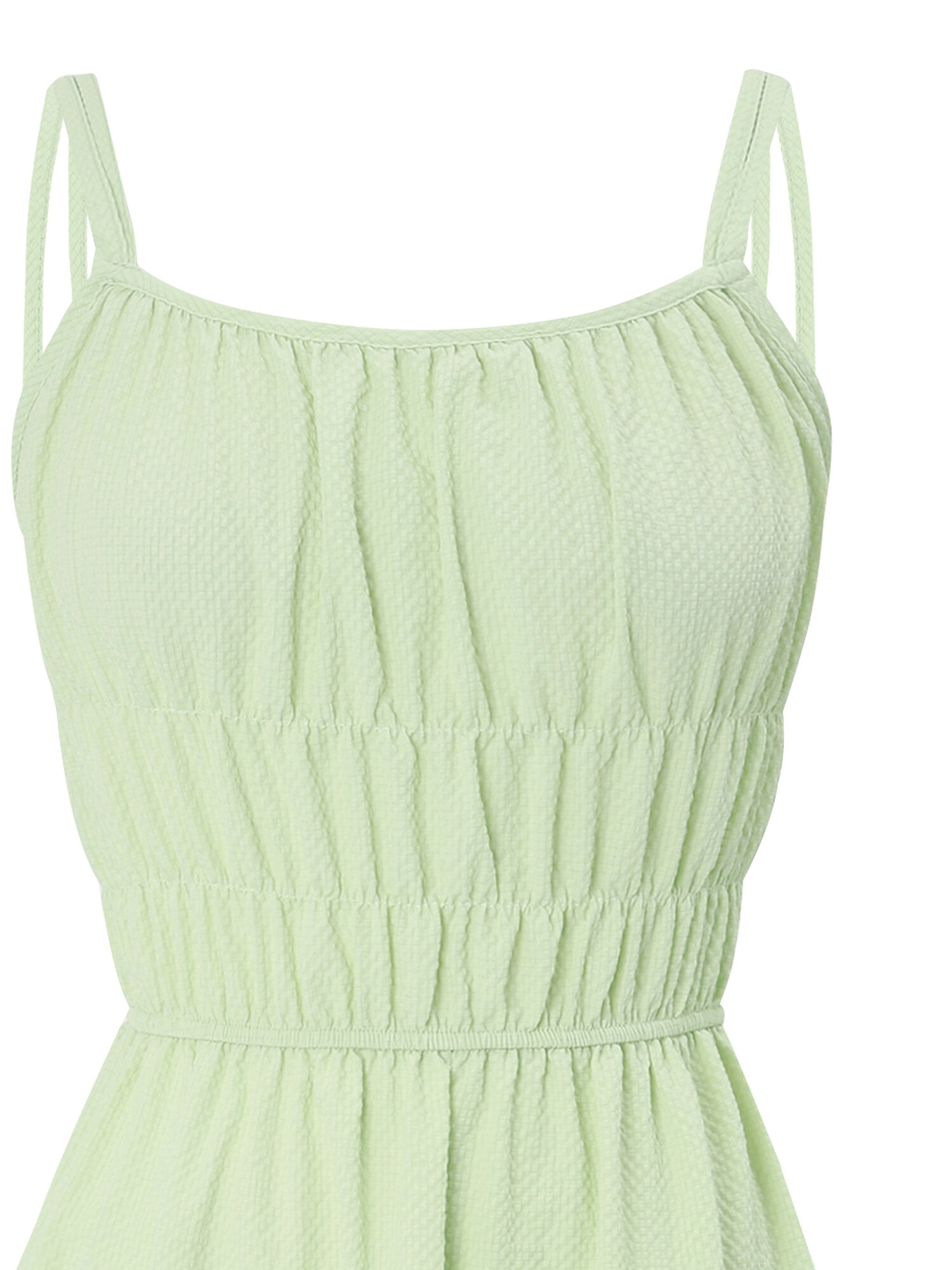 프릴 슬리브리스 롱 원피스 (LIME)