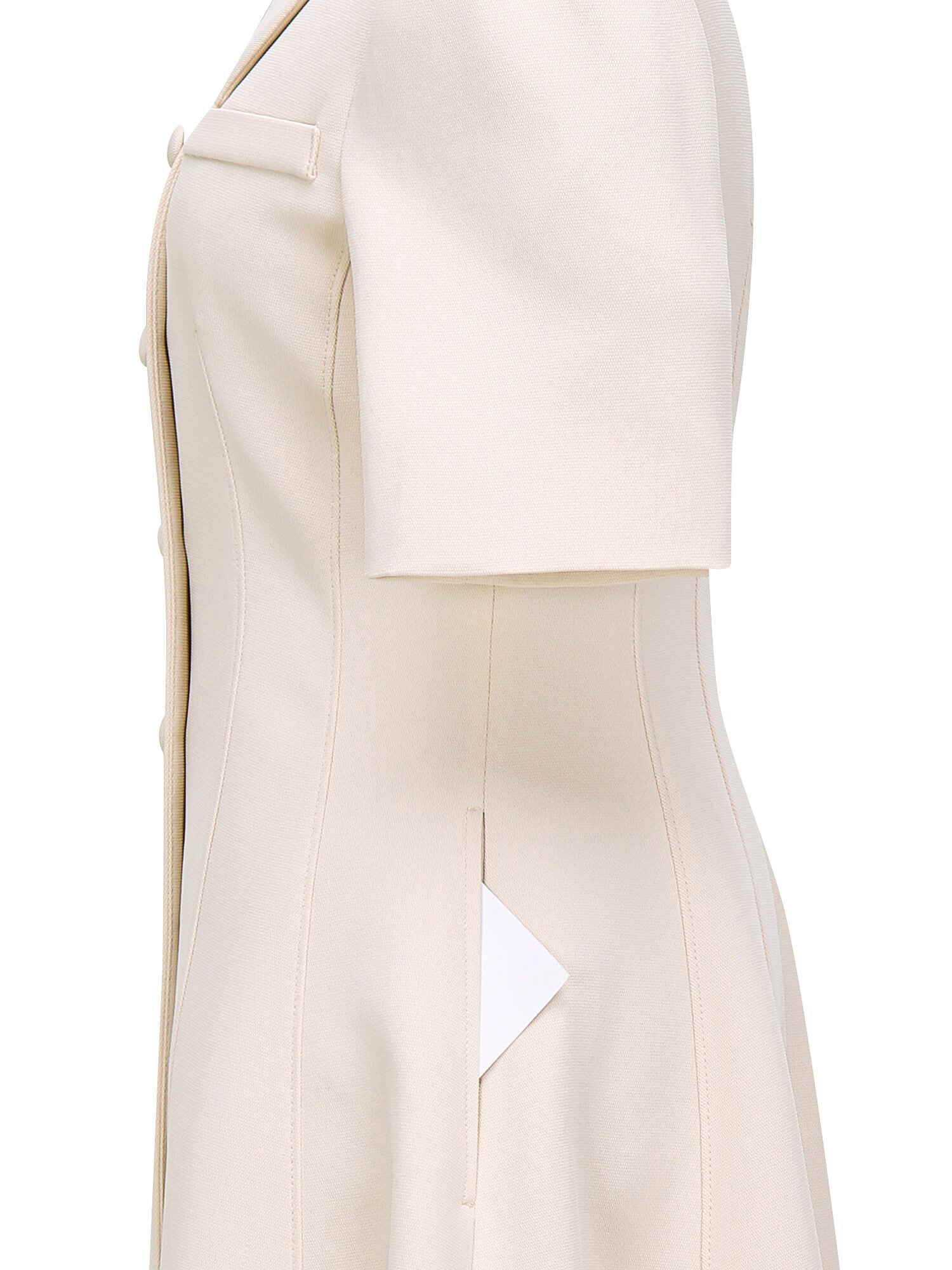 커버드 버튼 칼라 플레어 원피스 (PALE BEIGE)