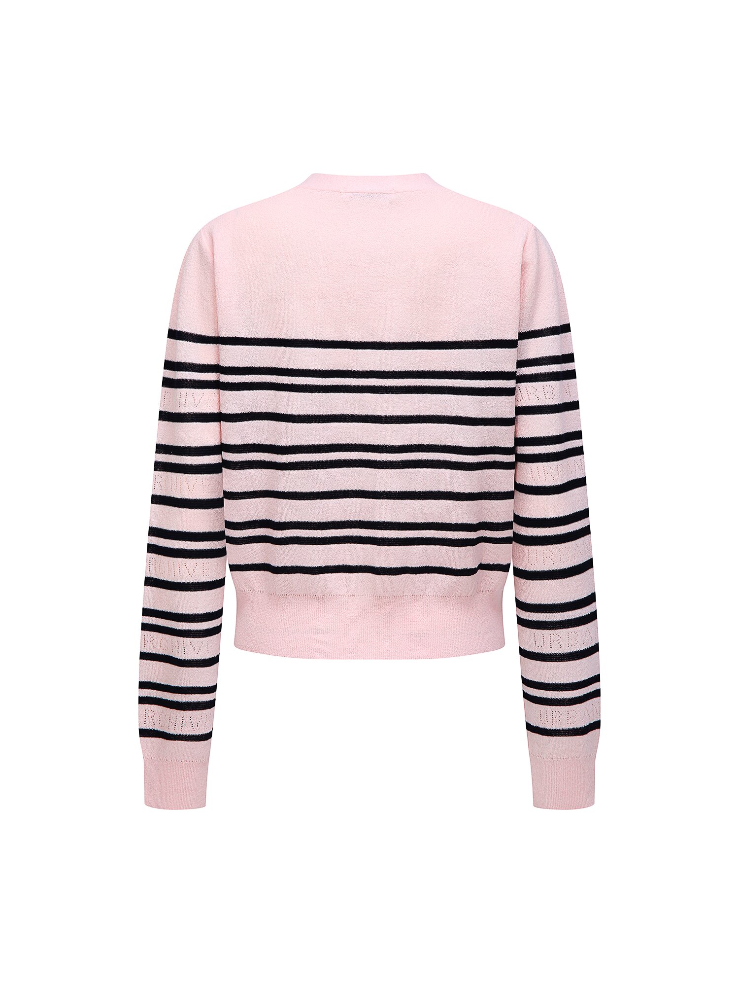스트라이프 펀칭 브이넥 가디건 (STRIPE PINK)