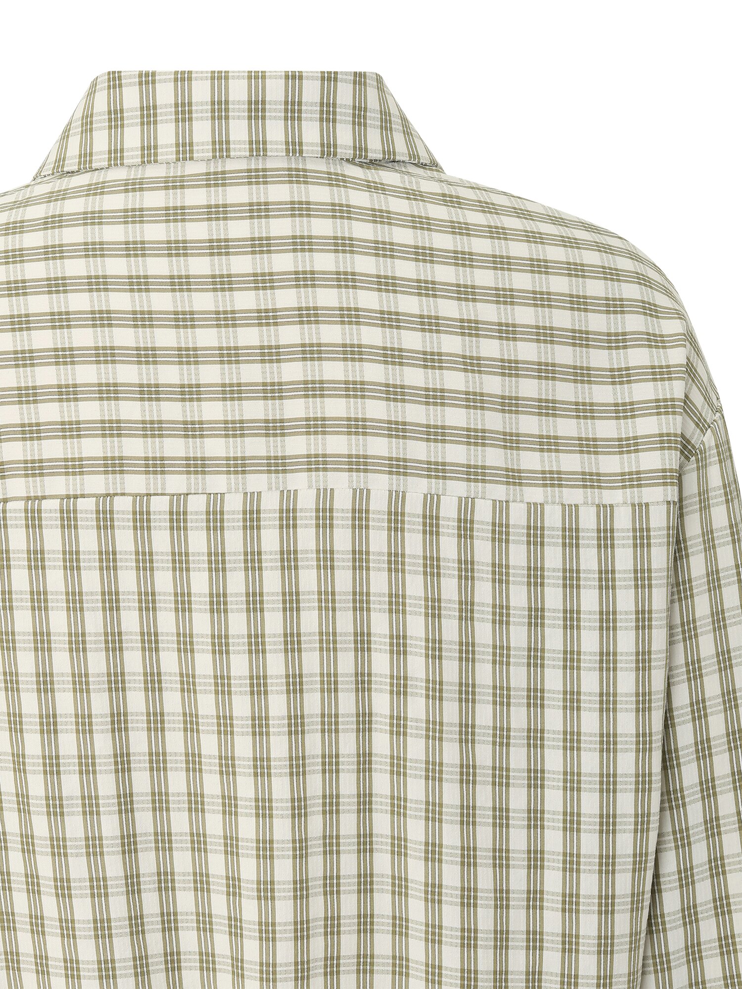 스트링 체크 셔츠 블라우스 (KHAKI)