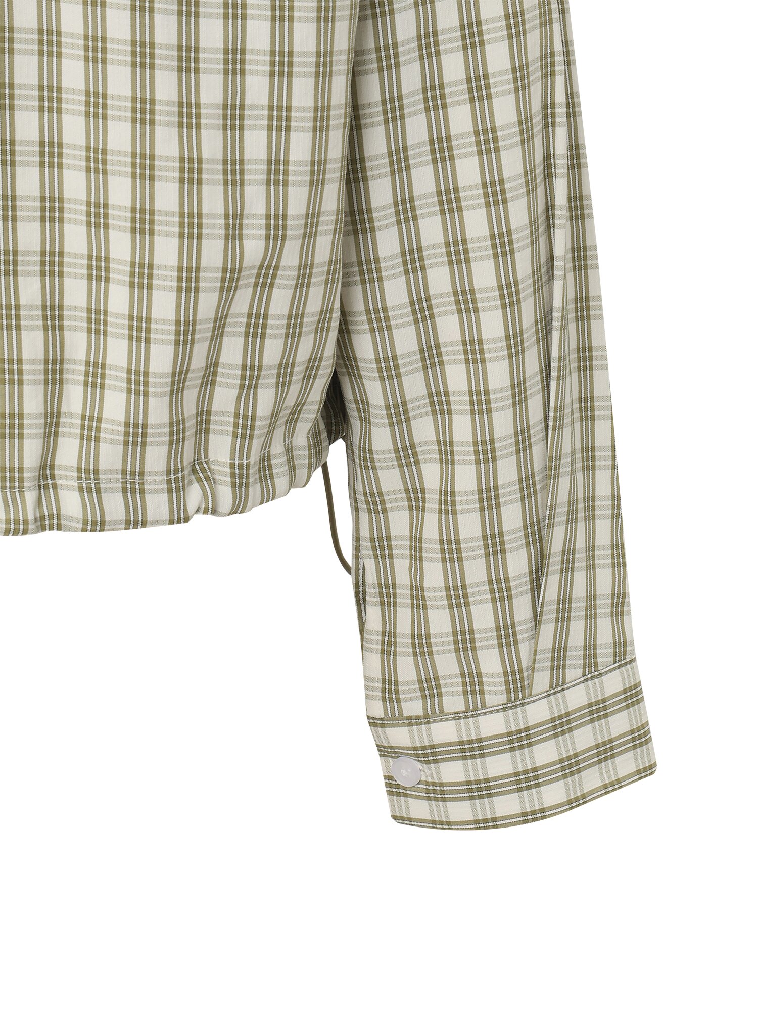 스트링 체크 셔츠 블라우스 (KHAKI)