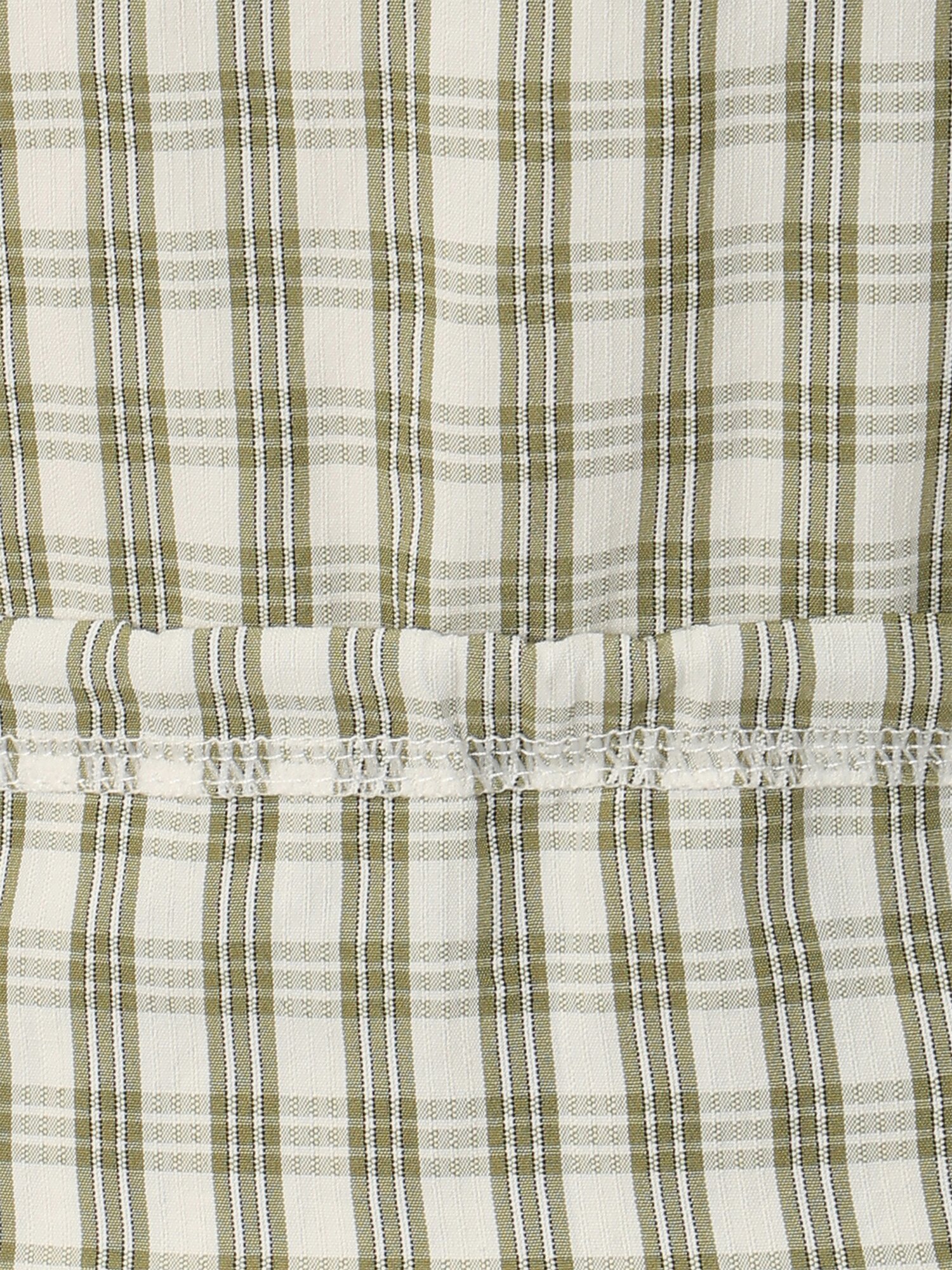 스트링 체크 셔츠 블라우스 (KHAKI)