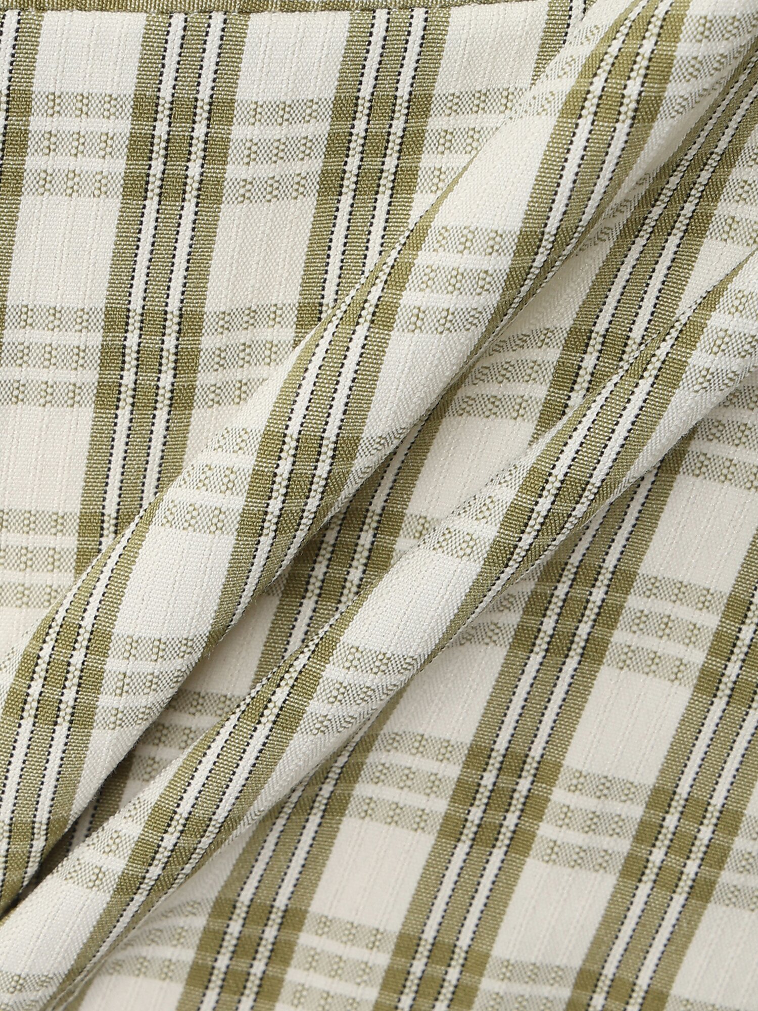 스트링 체크 셔츠 블라우스 (KHAKI)