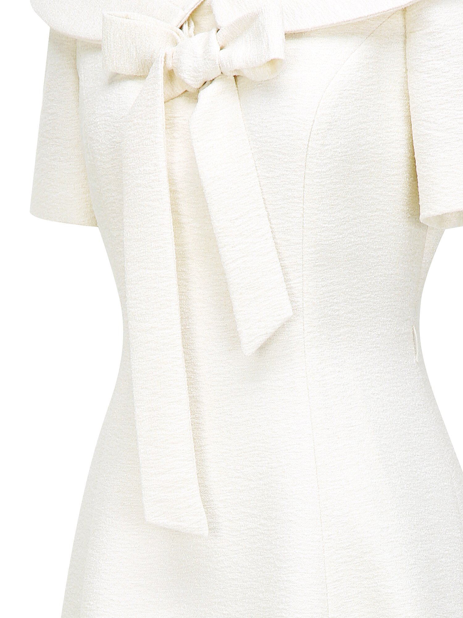 리본 라운드 칼라 플레어 원피스 (LIGHT BEIGE)