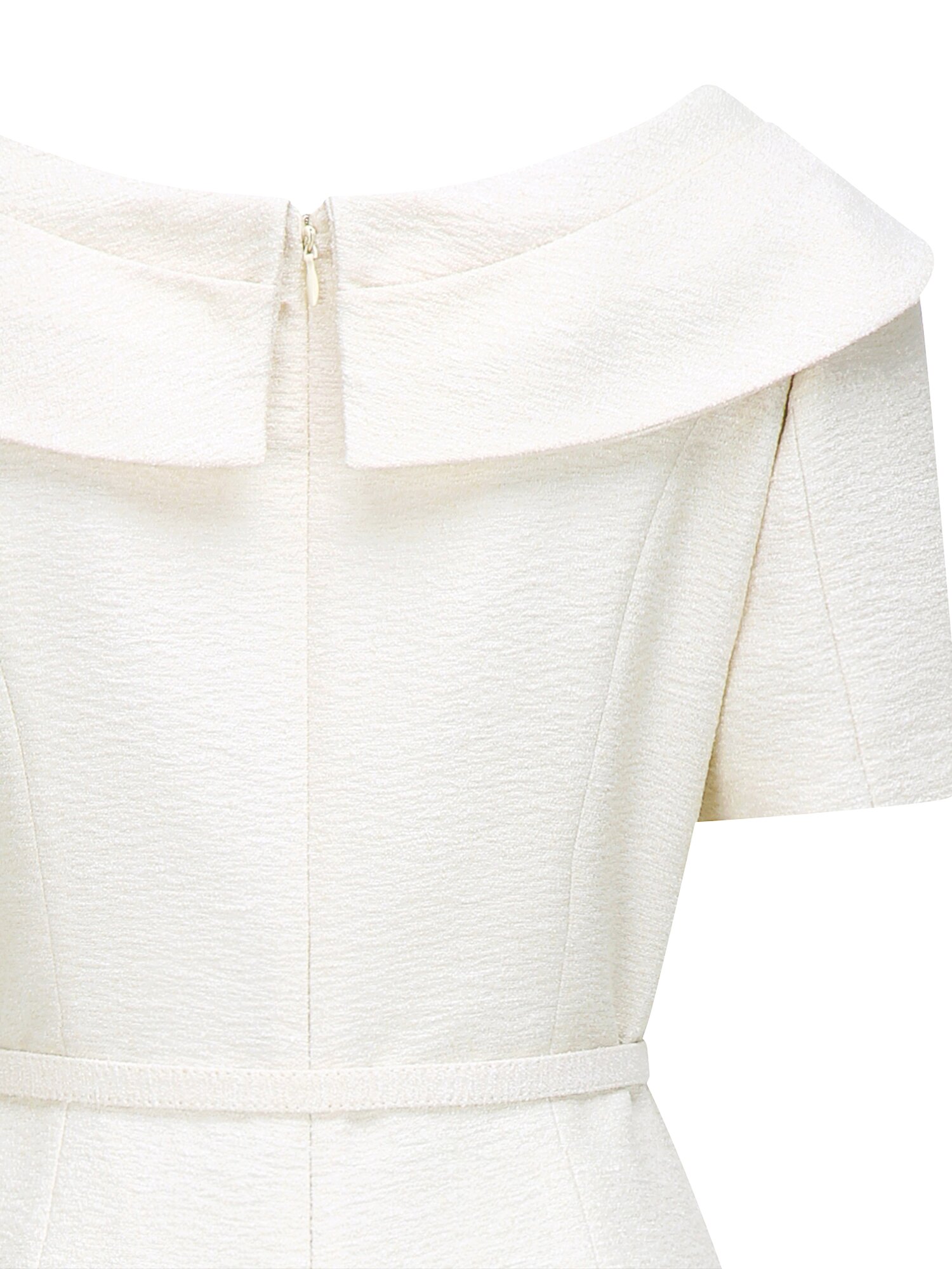 리본 라운드 칼라 플레어 원피스 (LIGHT BEIGE)