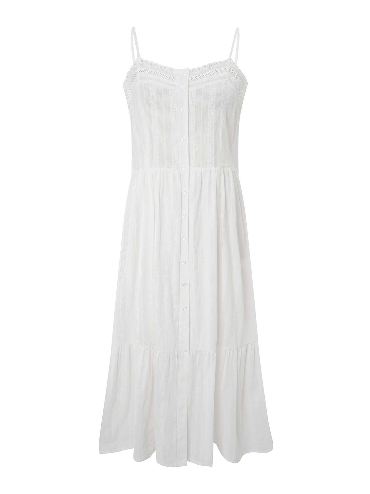 레이스 자카드 슬리브리스 원피스 (WHITE)