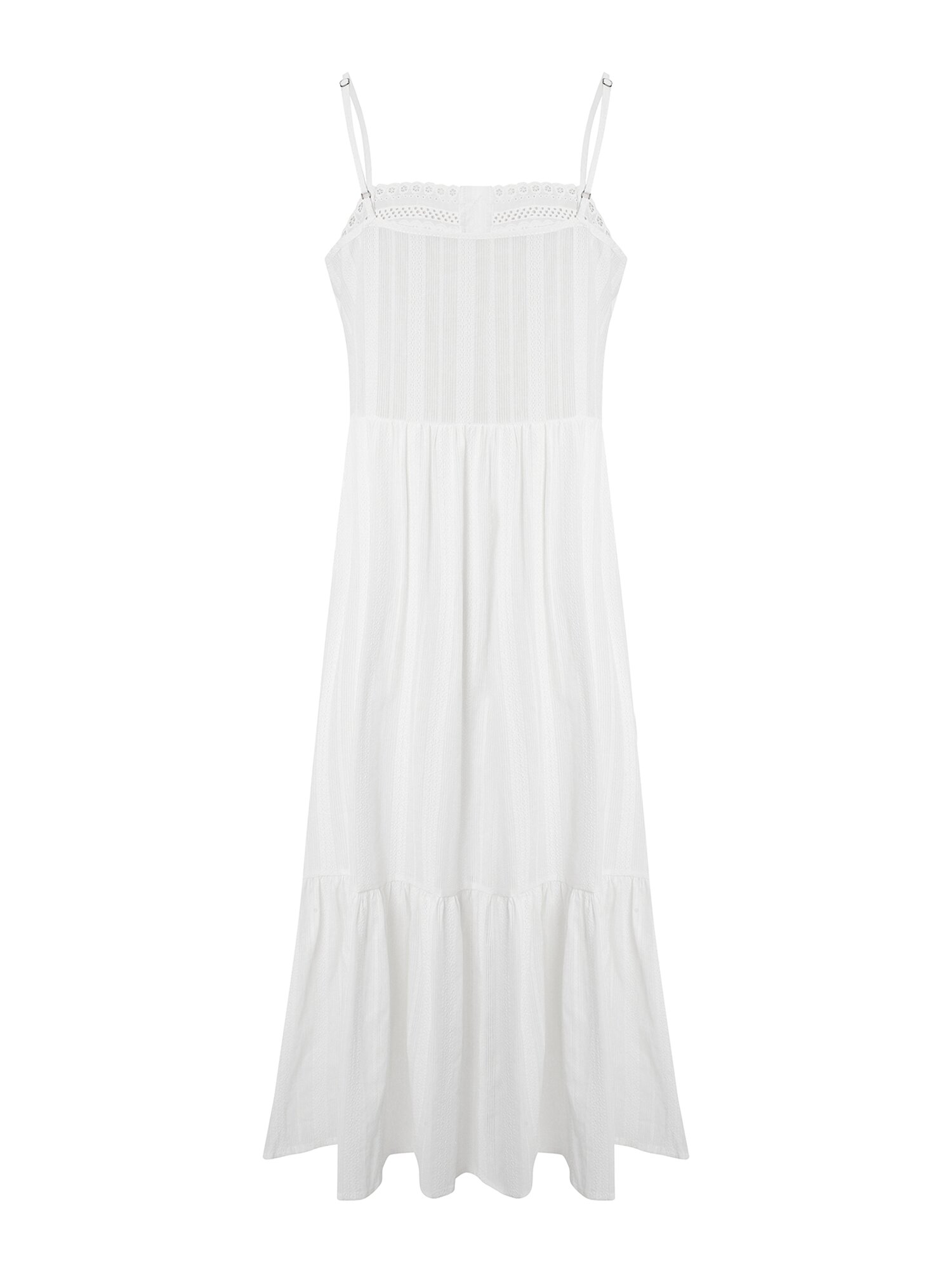 레이스 자카드 슬리브리스 원피스 (WHITE)