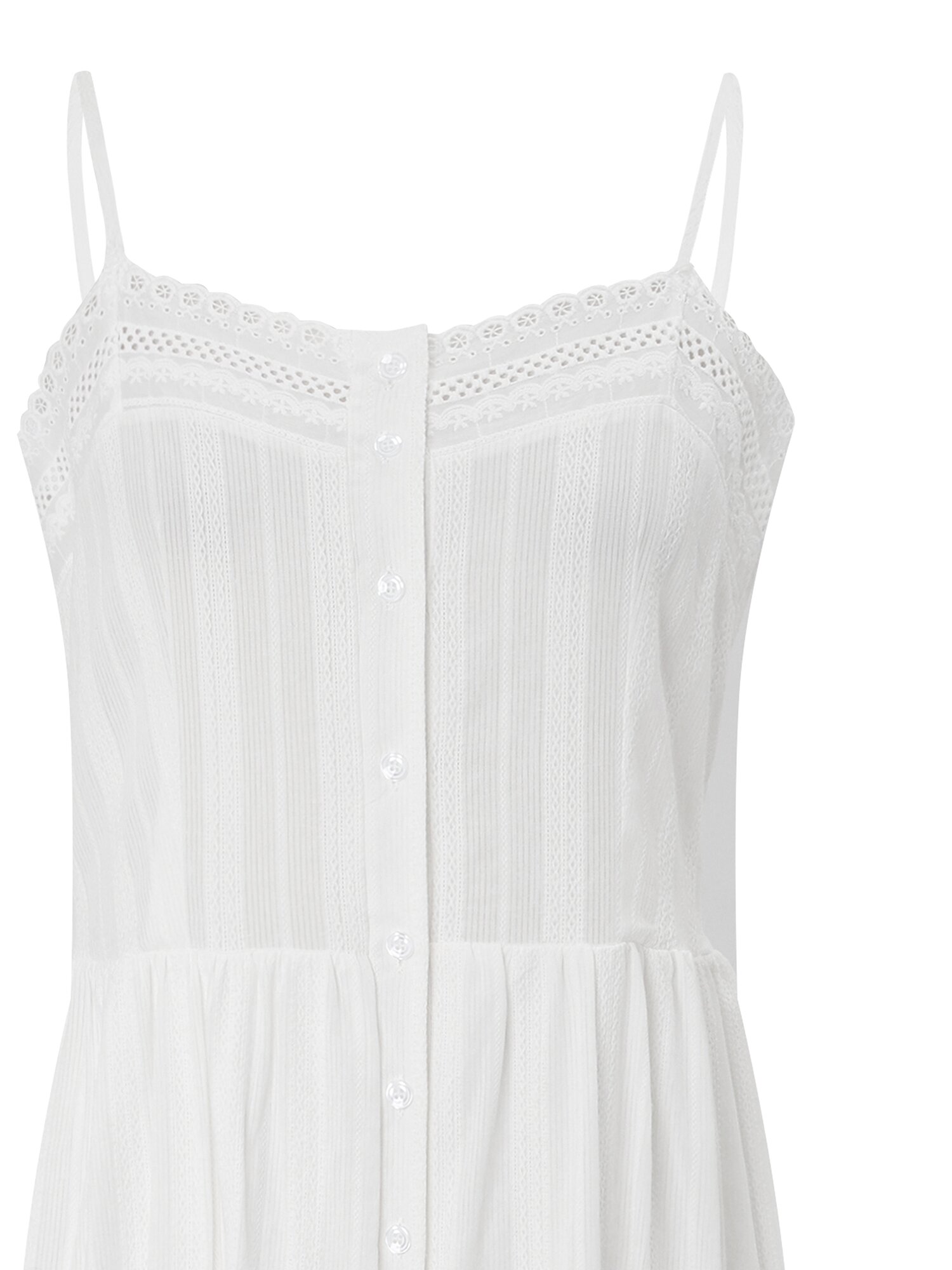 레이스 자카드 슬리브리스 원피스 (WHITE)