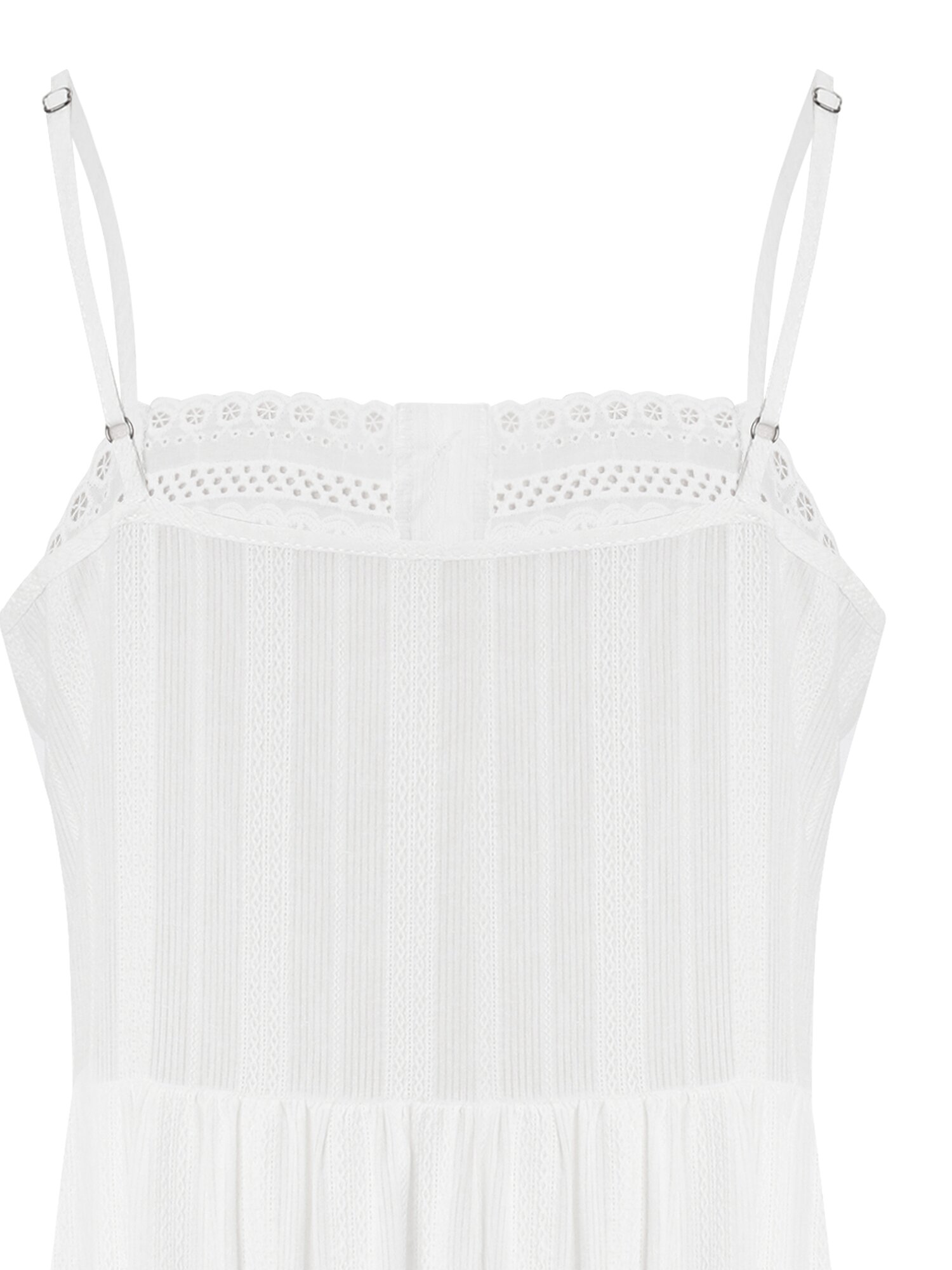 레이스 자카드 슬리브리스 원피스 (WHITE)