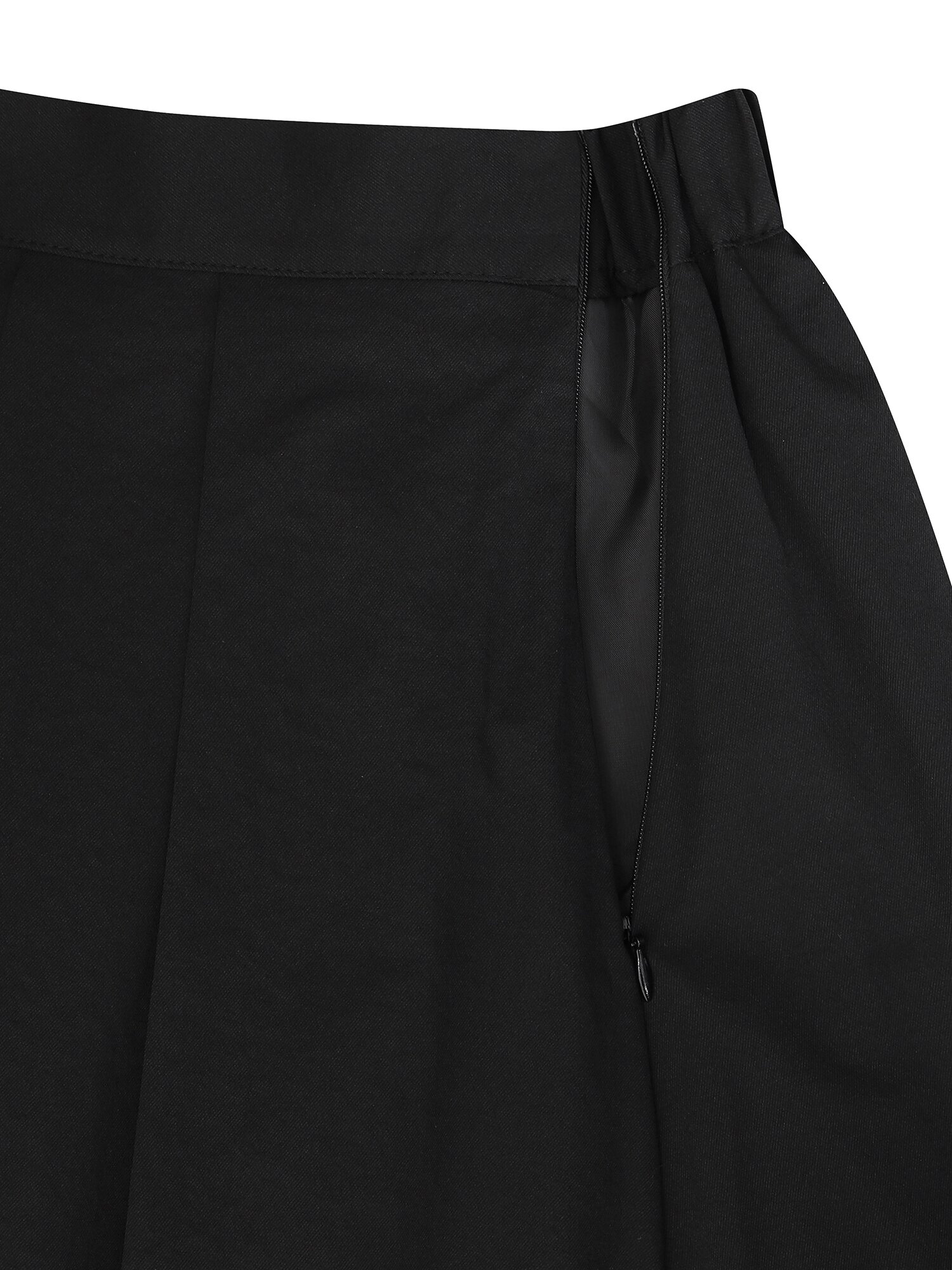 핀 턱 밴딩 플레어 스커트 (BLACK)