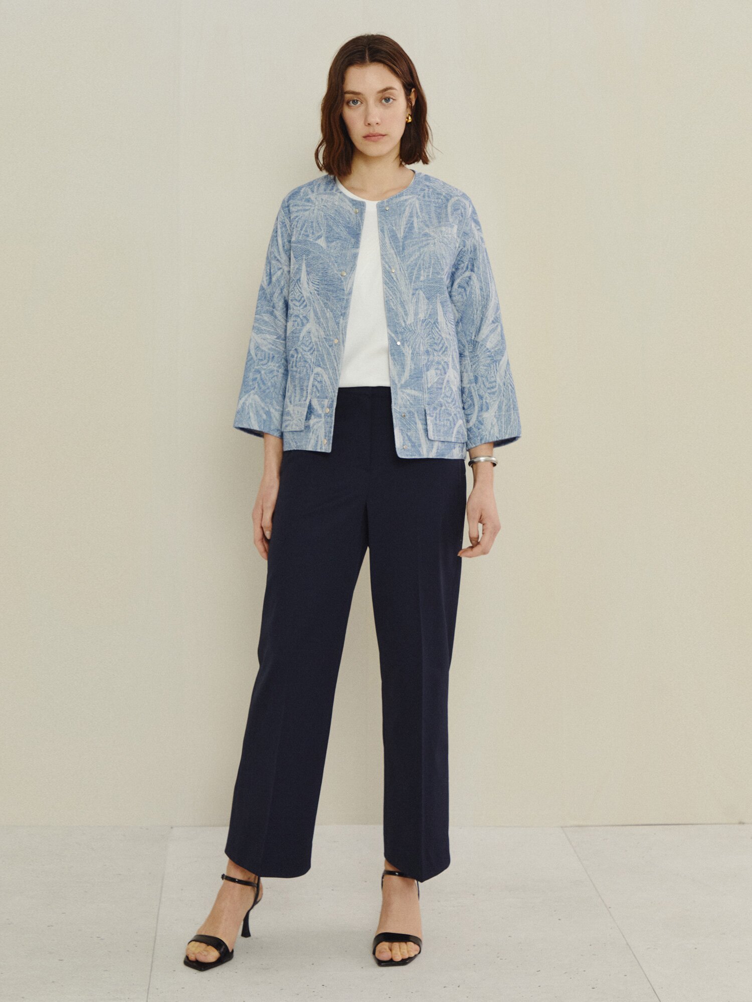 보타니컬 자카드 코튼 재킷 (JAQUARD BLUE)