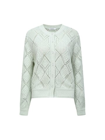 크로셰 펄 버튼 라운드넥 가디건 