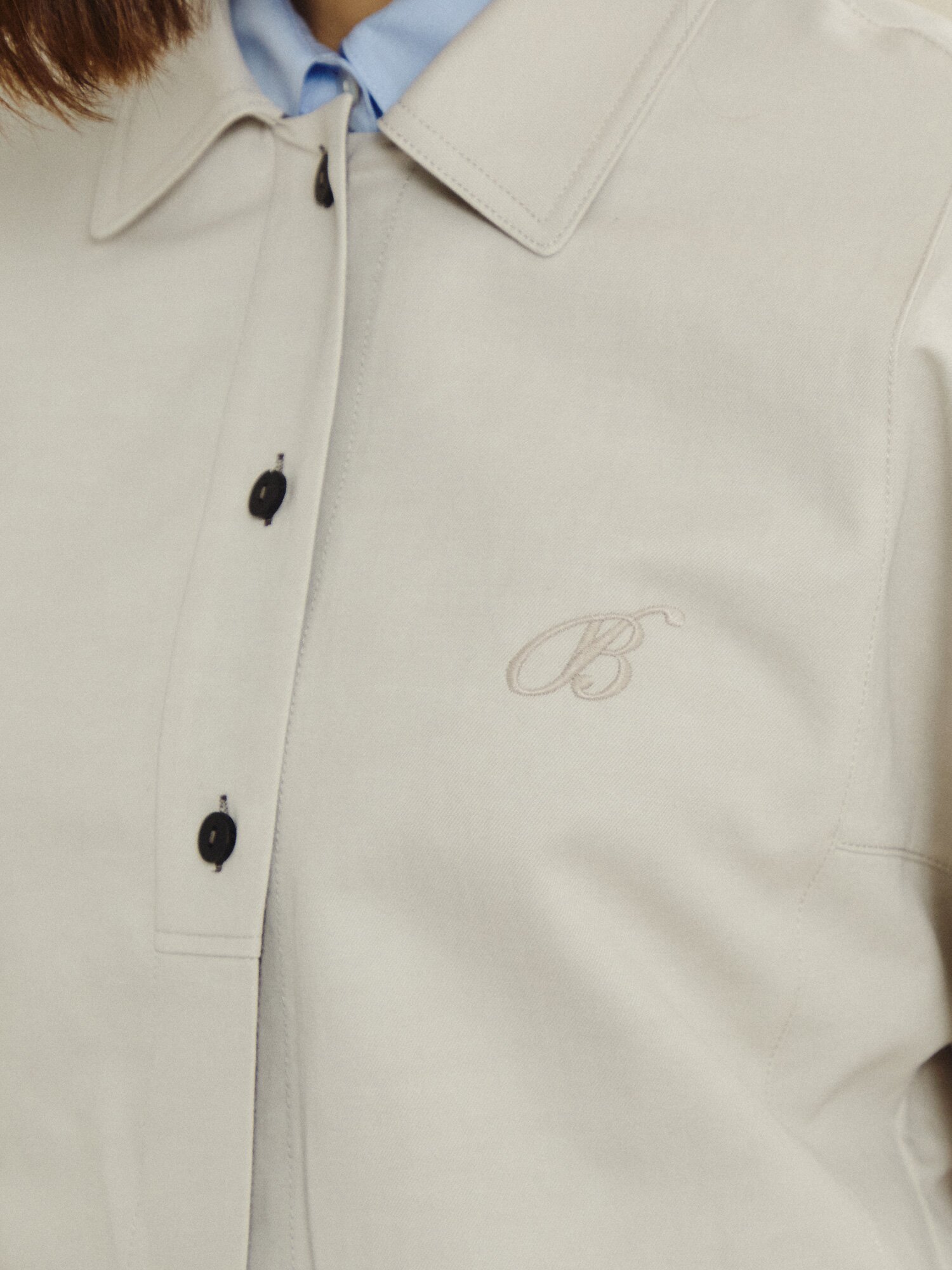 코튼 블렌드 하프 플래킷 재킷 (TAUPE GREY)