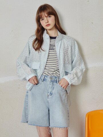 플라워 패턴 하이넥 점퍼 